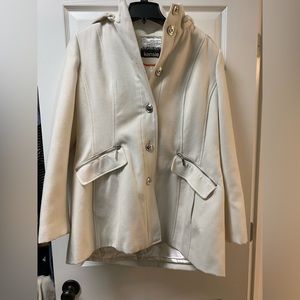 Kensie Wool Coat Sz L in Ivory